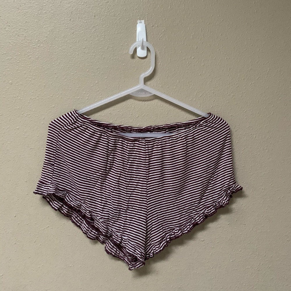 Red and White Striped Brandy Melville Flowy Shorts